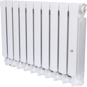 Биметаллический радиатор Rifar Base Ventil 500, 10 секций, нижнее подключение правое (BVR), цвет белый Ral 9016. Высота 570 мм, ширина 800 мм, глубина 100 мм (Мощность при дельта Т50 = 1270 Вт, Т60 = 1610 Вт, Т70 = 1970 Вт)