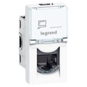 LEGRAND 076551 Модуль розетки компьютерной RJ-45, кат 5е, UTP, 1М, белый, Mosaic